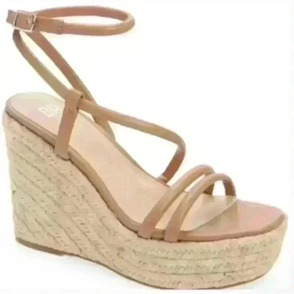 NWOB BP Beige Cohan Espadrille Wedge Strappy Sandal Size 10 - Picture 1 of 5